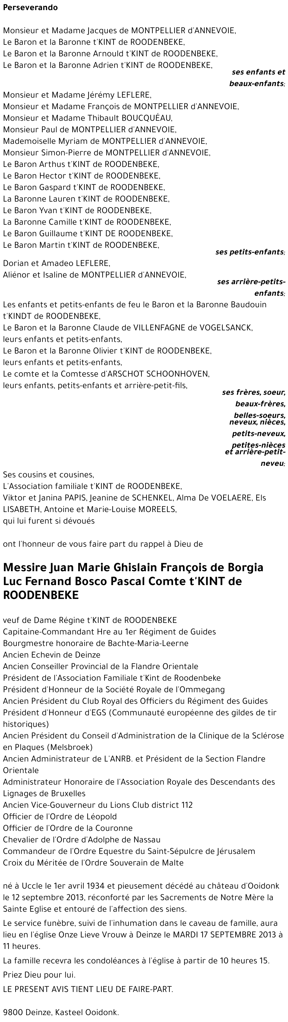 Juan Marie Ghislain t'KINT de ROODENBEKE