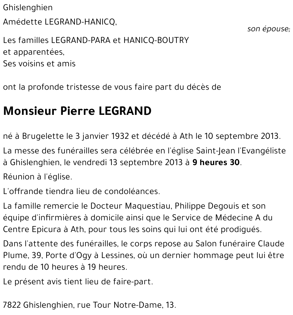 LEGRAND Pierre