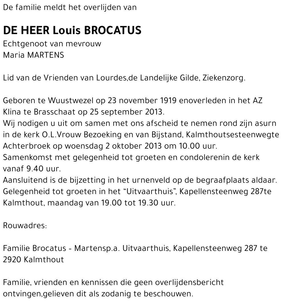 Louis BROCATUS