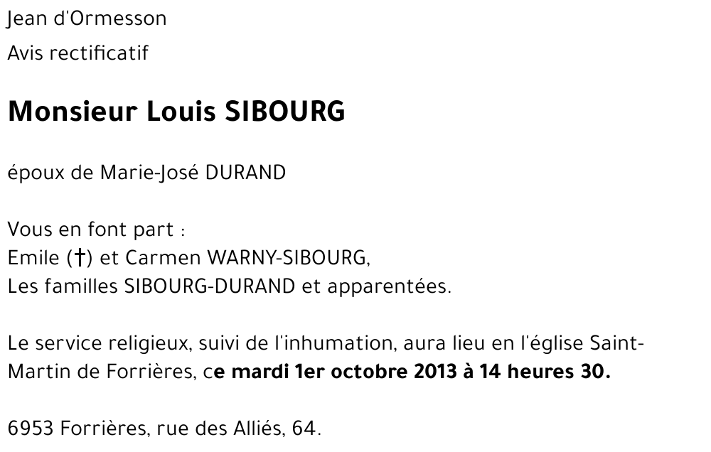 Louis SIBOURG