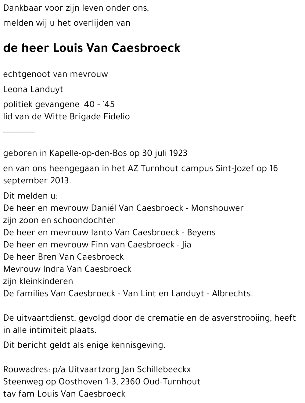 Louis VAN CAESBROECK