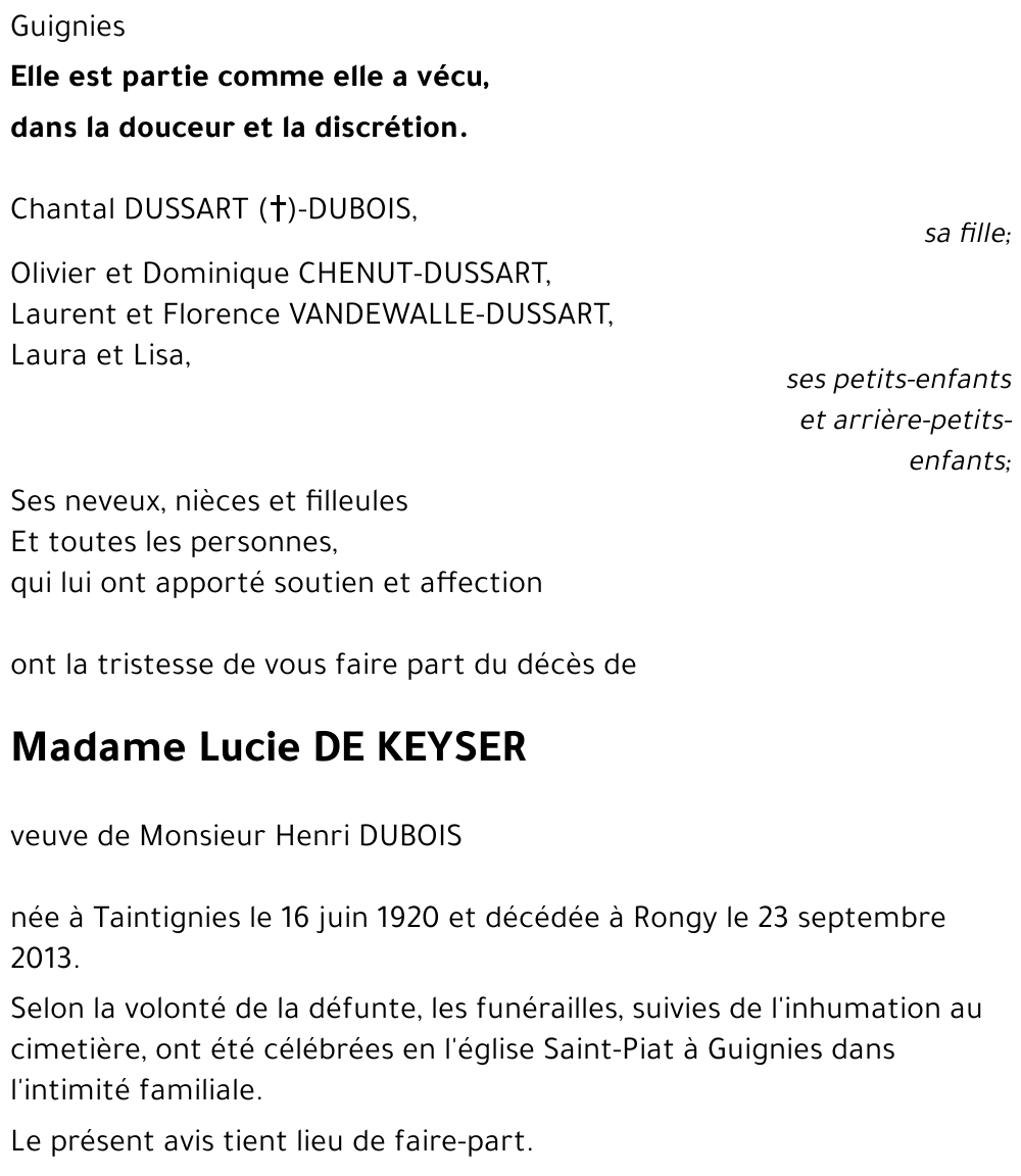 Lucie DE KEYSER