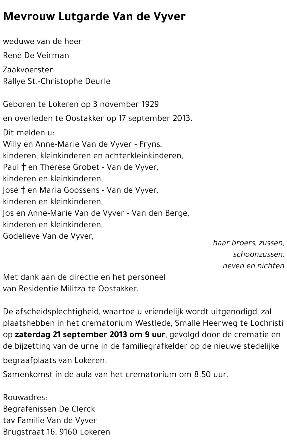 Lutgarde Van de Vyver