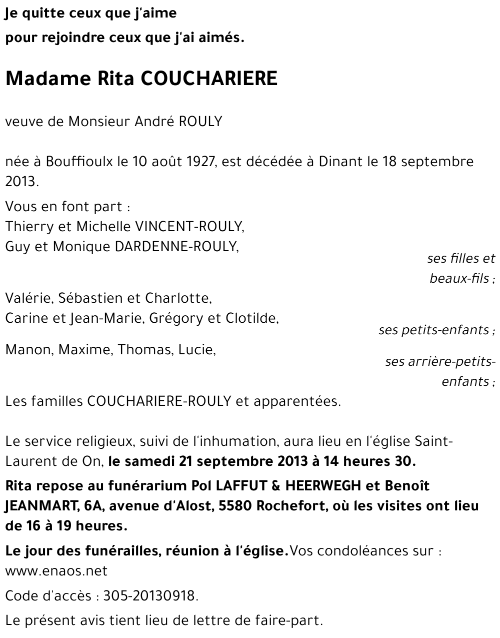 Marcelle COUCHARIERE