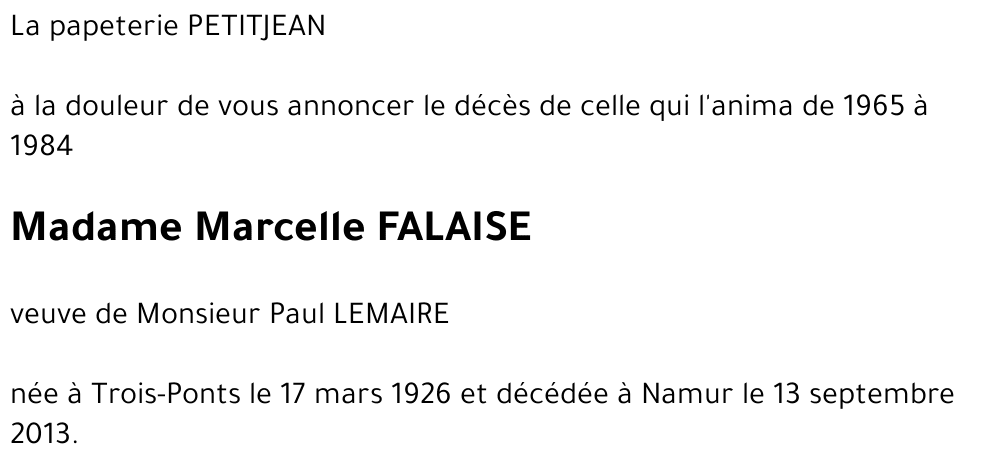 Marcelle FALAISE