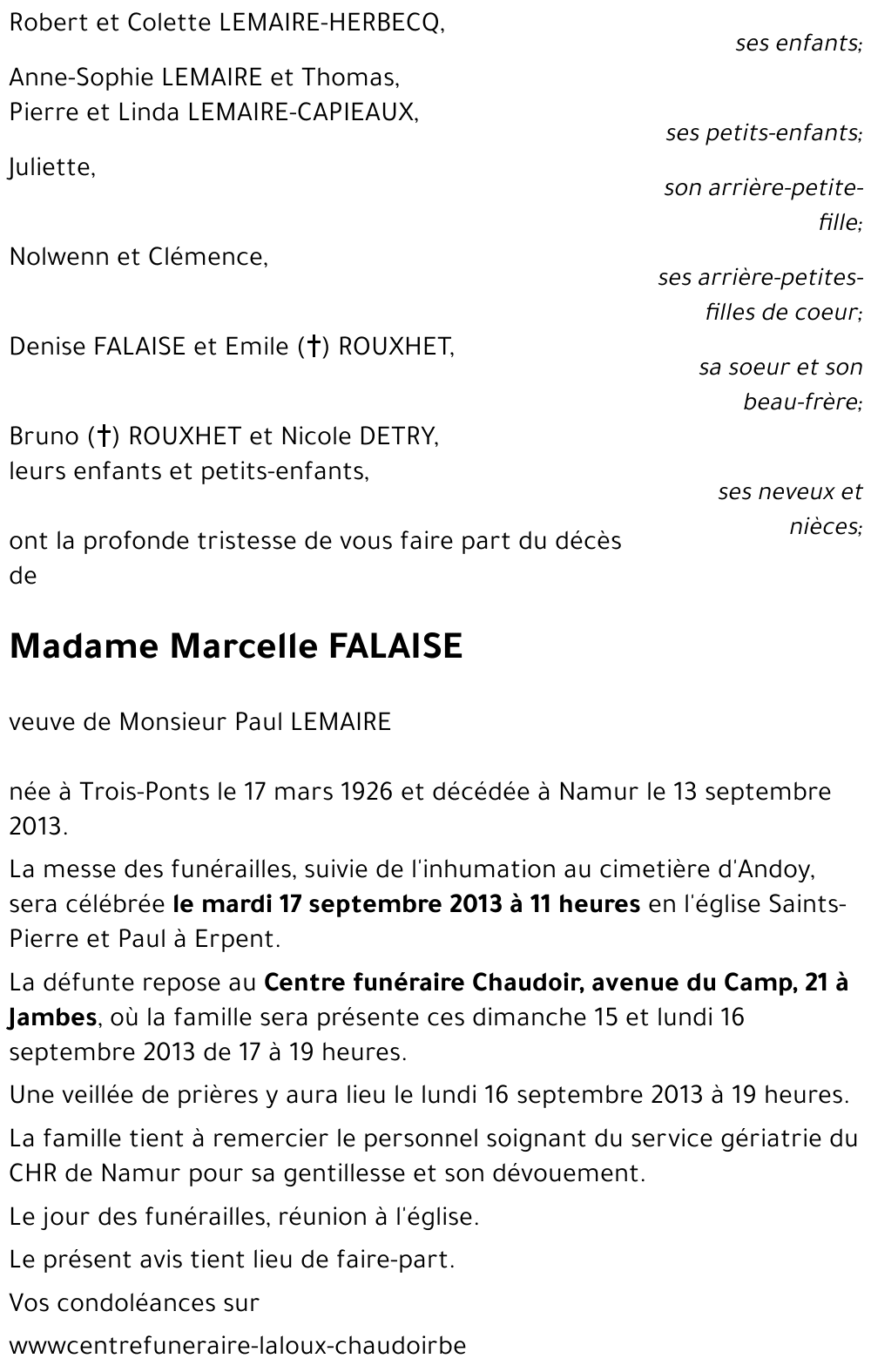 Marcelle FALAISE