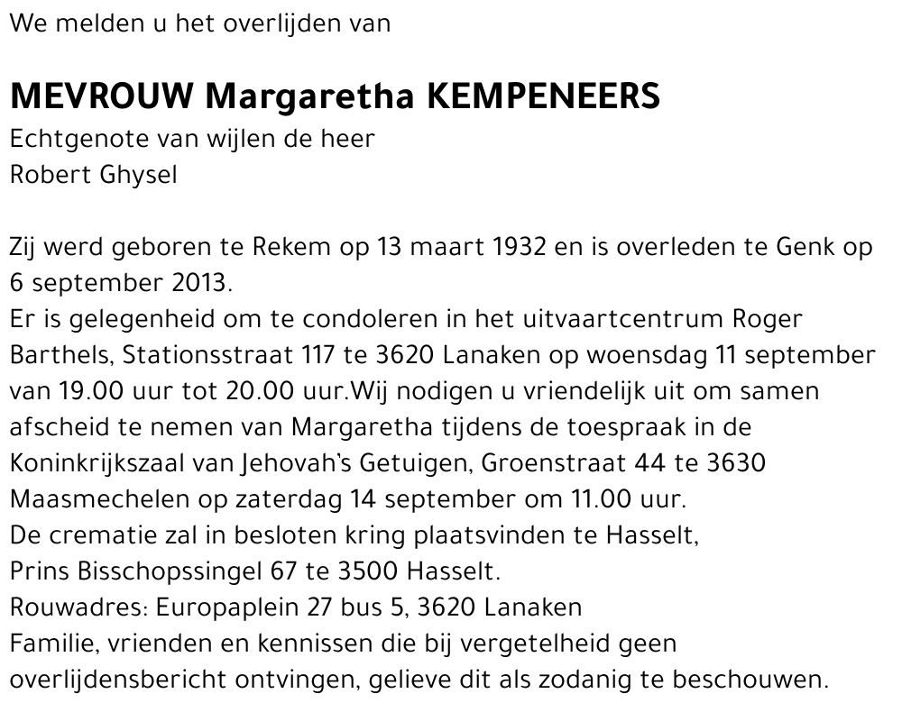 Margaretha Kempeneers