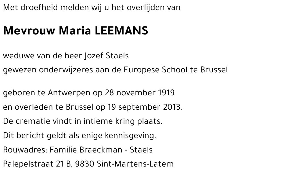 Maria LEEMANS