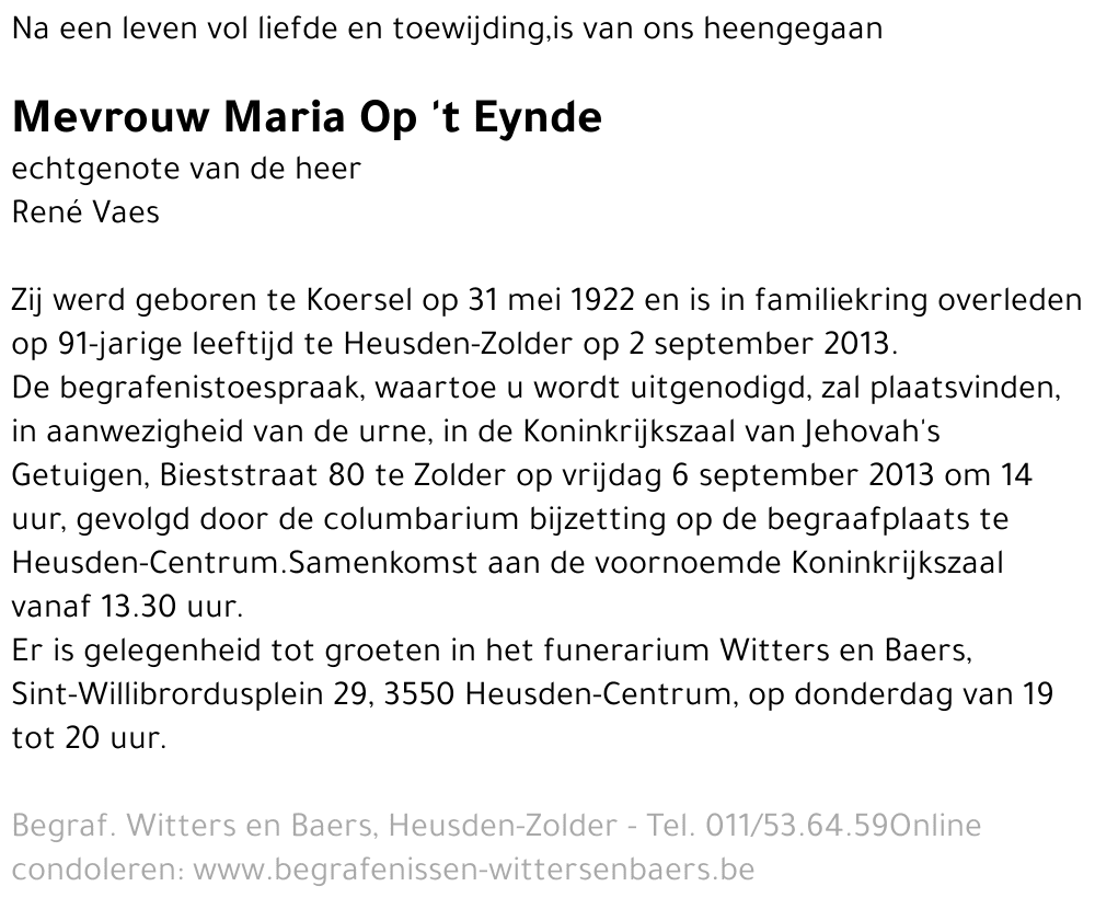 Maria Op 't Eynde