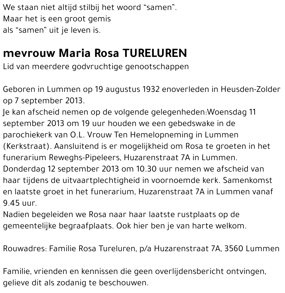 Maria Rosa Tureluren