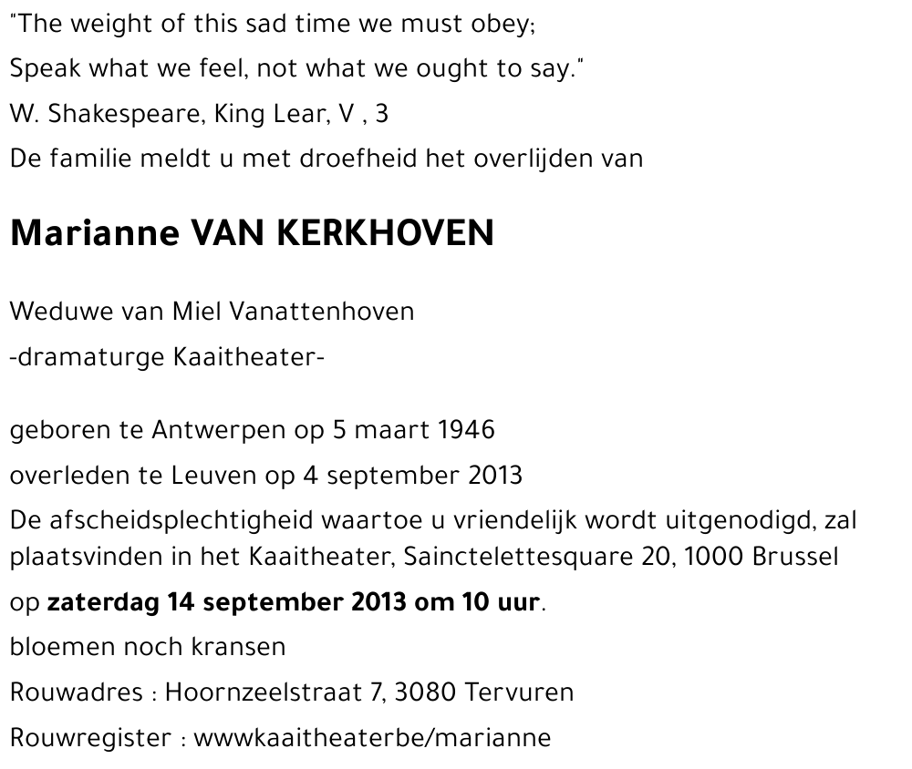 Marianne VAN KERKHOVEN