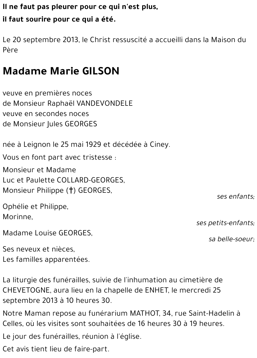 Marie GILSON