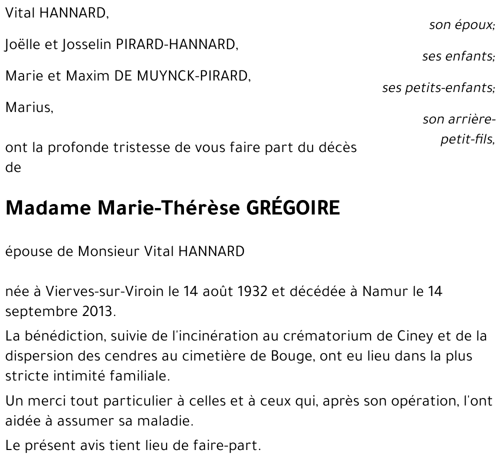 Marie GRÉGOIRE