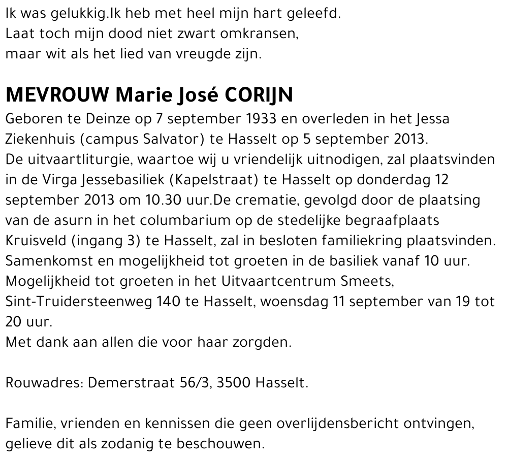 Marie José CORIJN