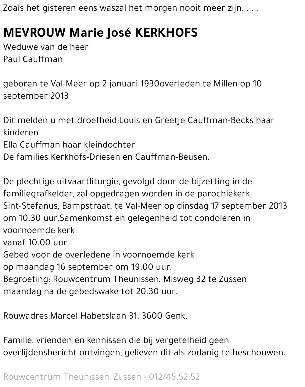 Marie José Kerkhofs