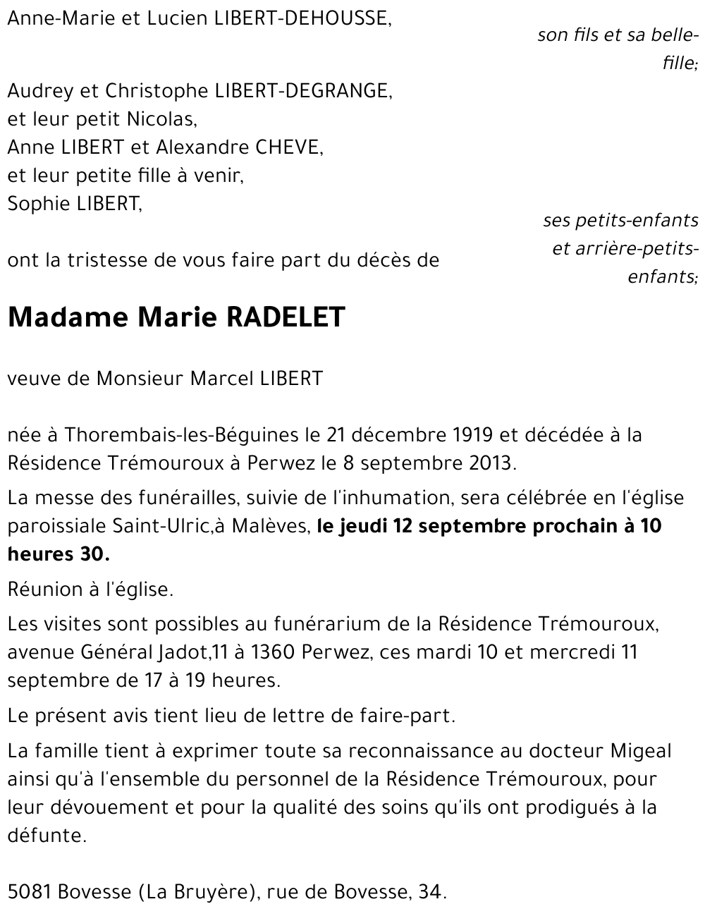 Marie RADELET