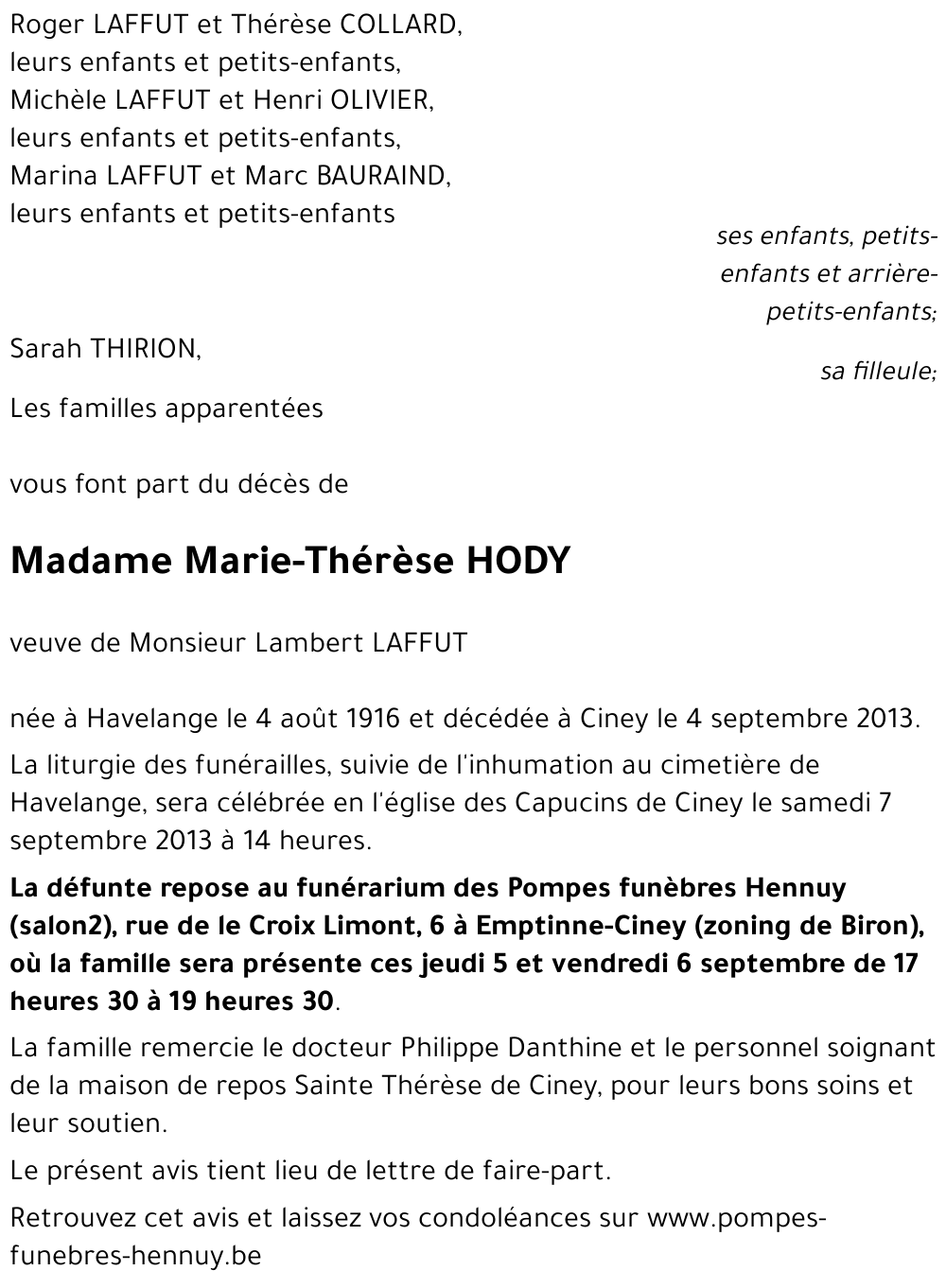 Marie-Thérèse HODY