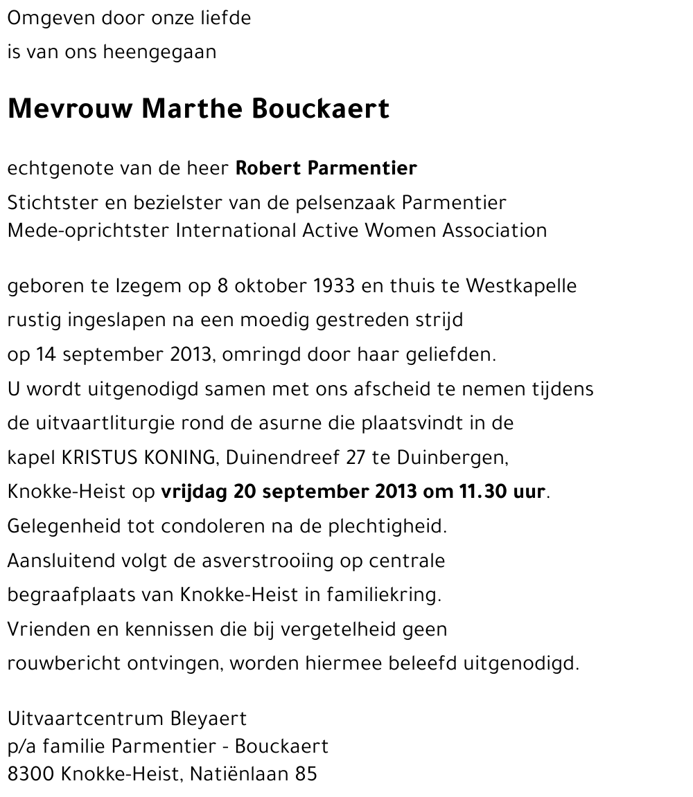 MARTHE BOUCKAERT