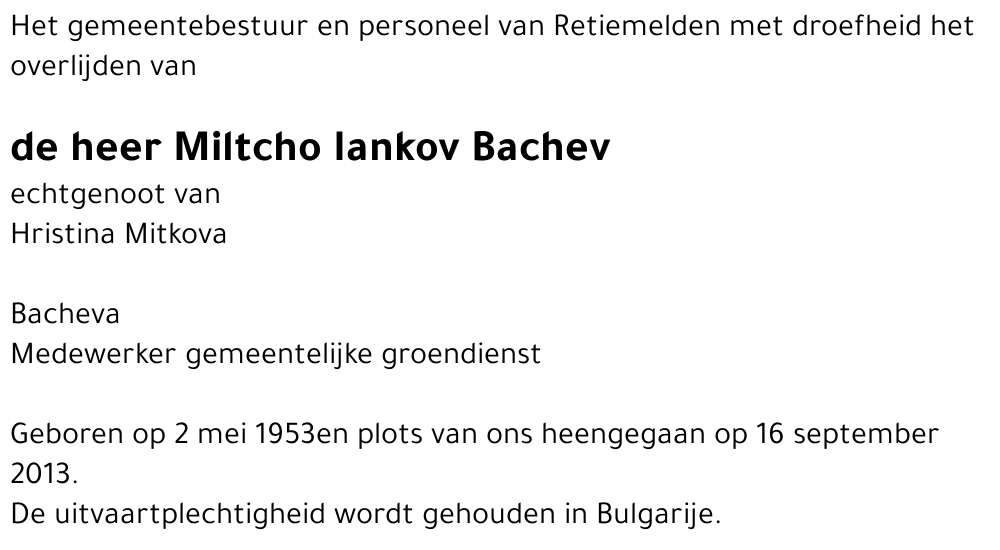 Miltcho Iankov Bachev