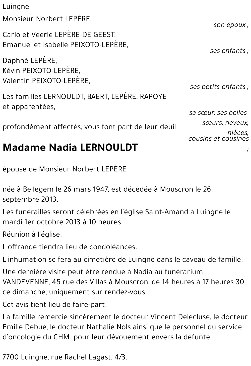 Nadia LERNOULDT