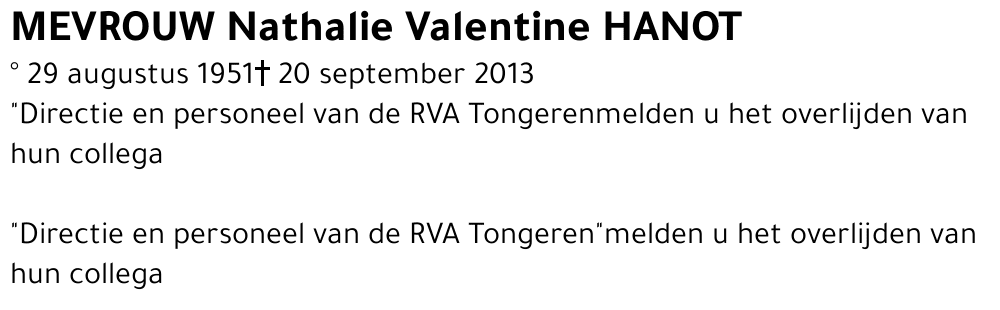 Nathalie Valentine HANOT