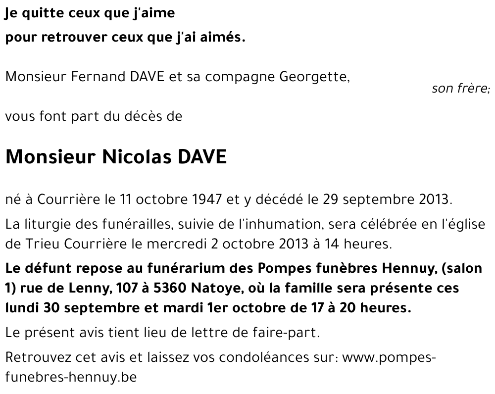 Nicolas DAVE