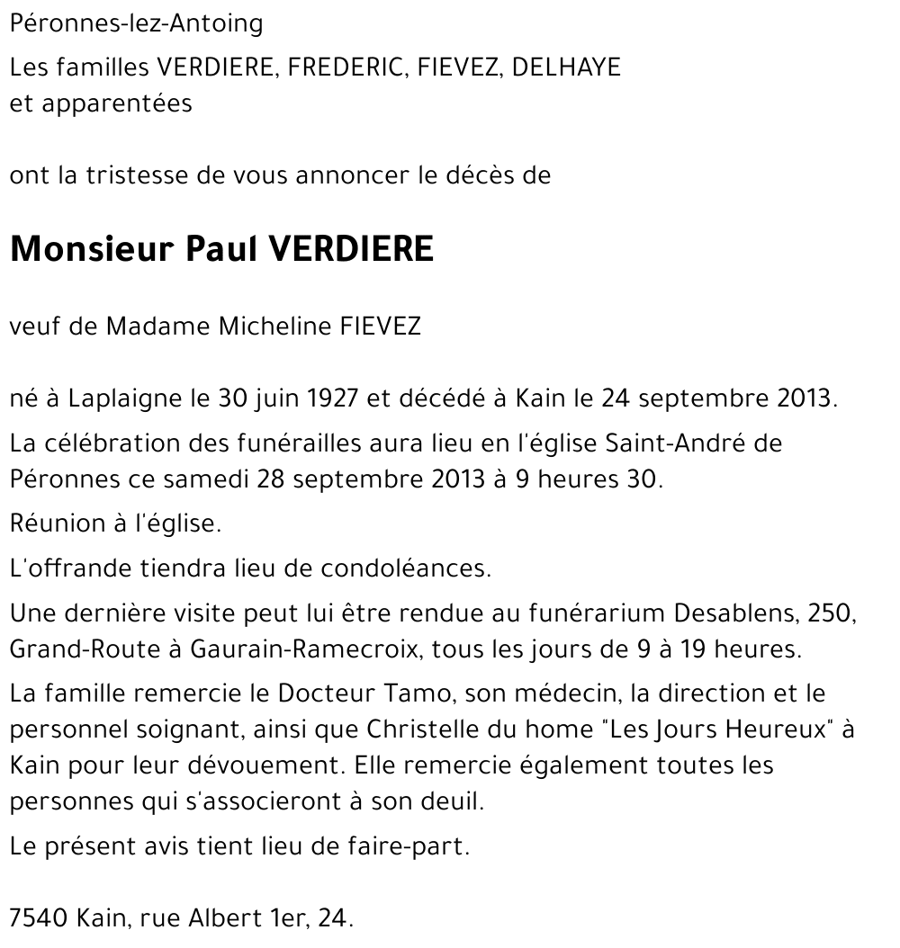 Paul VERDIERE