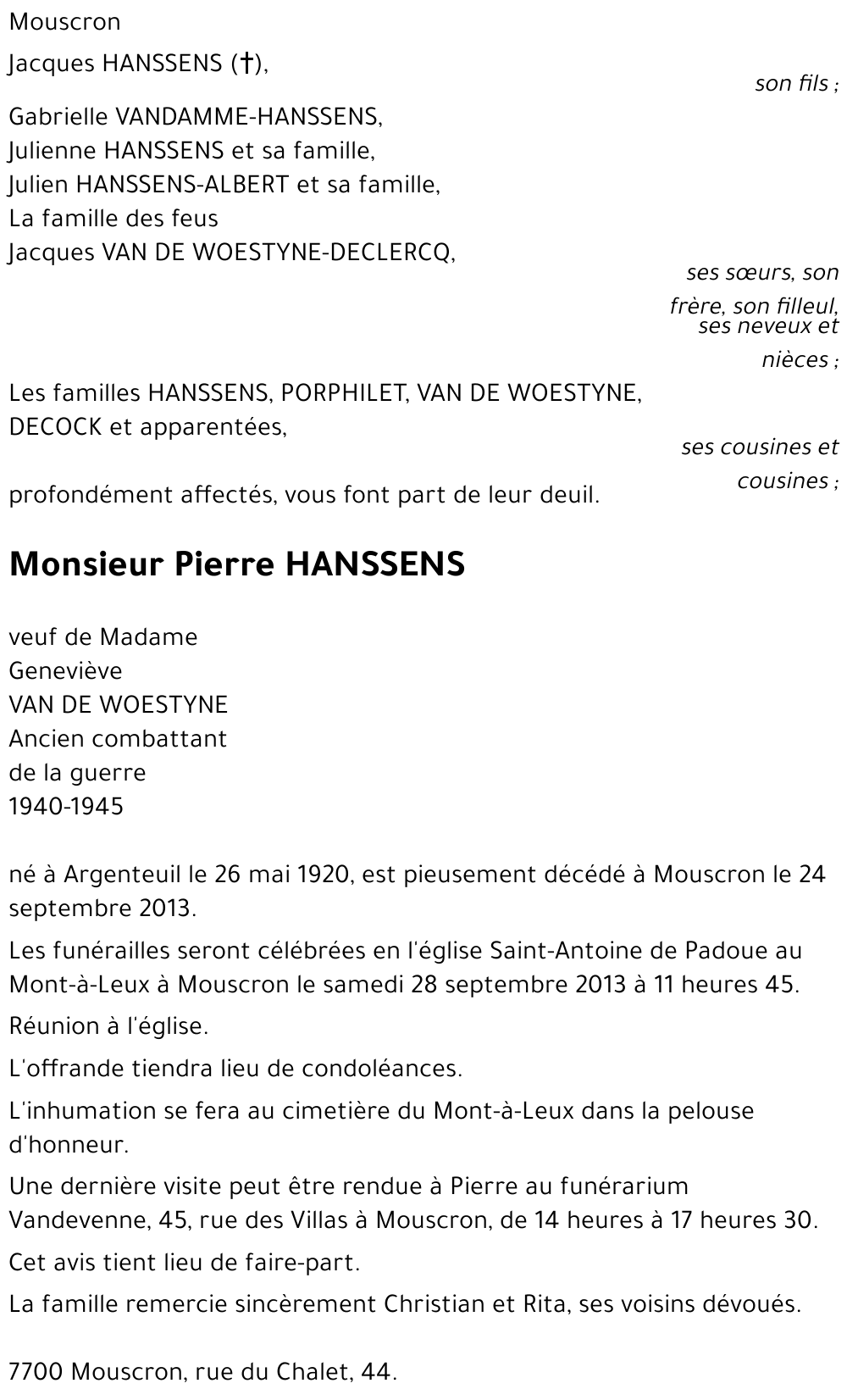 Pierre HANSSENS