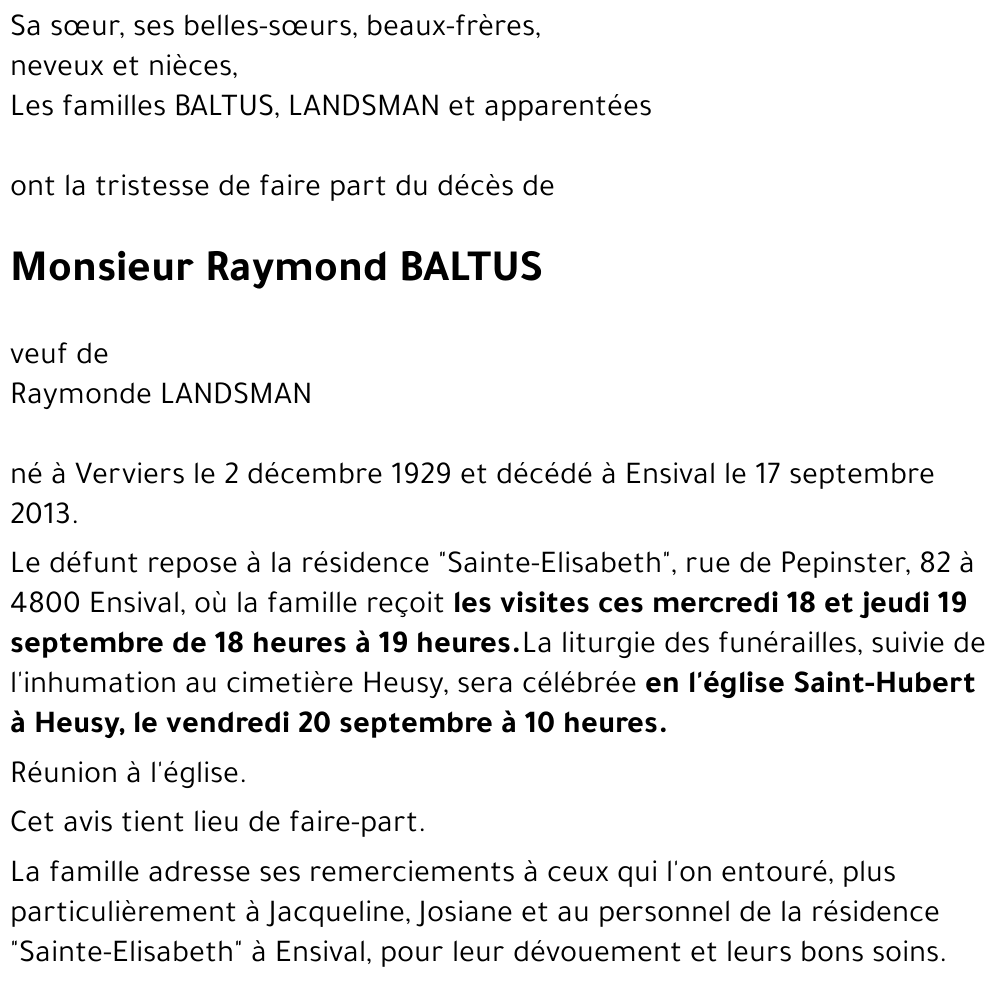 Raymond BALTUS