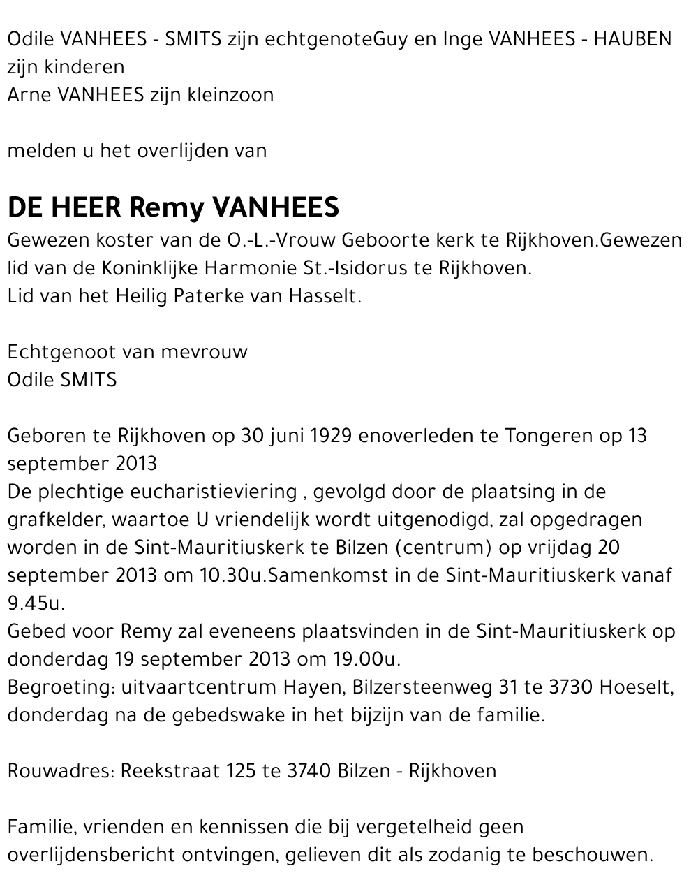 Remy VANHEES