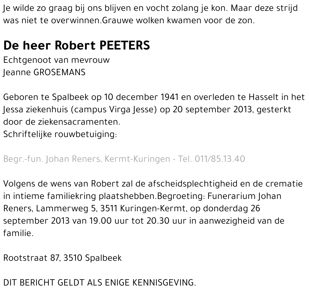 Robert Peeters