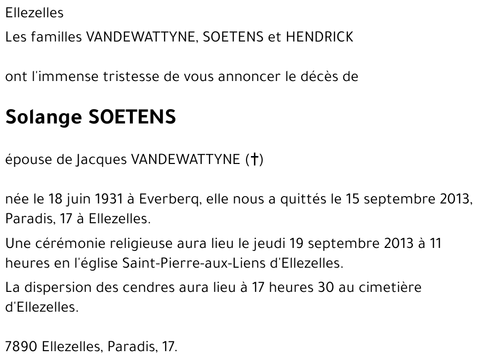 Solange SOETENS