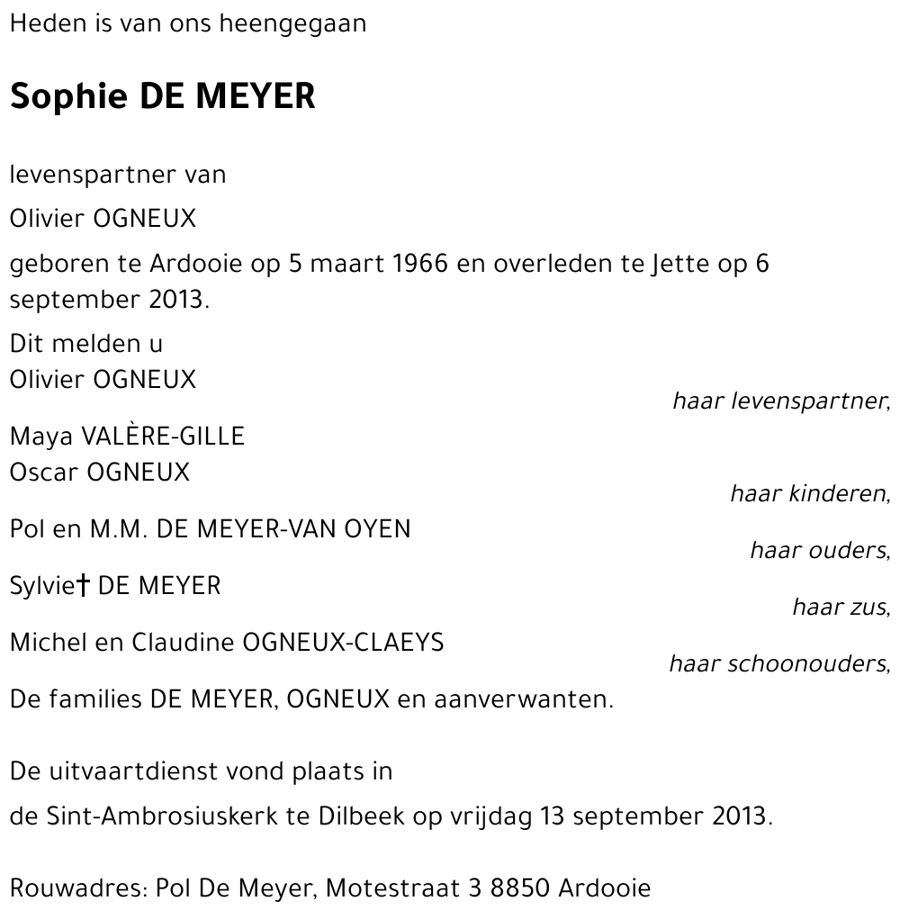 Sophie De Meyer