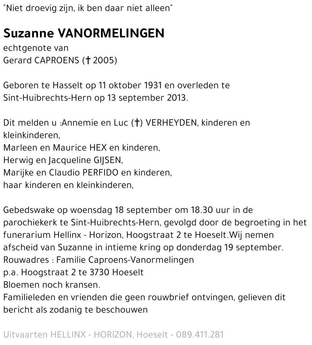 Suzanne VANORMELINGEN