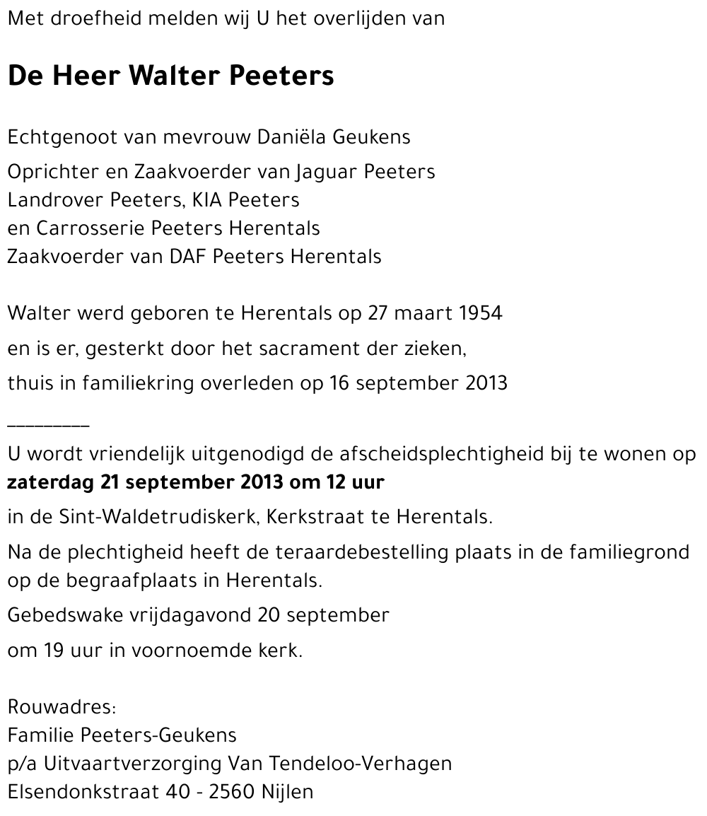 Walter PEETERS