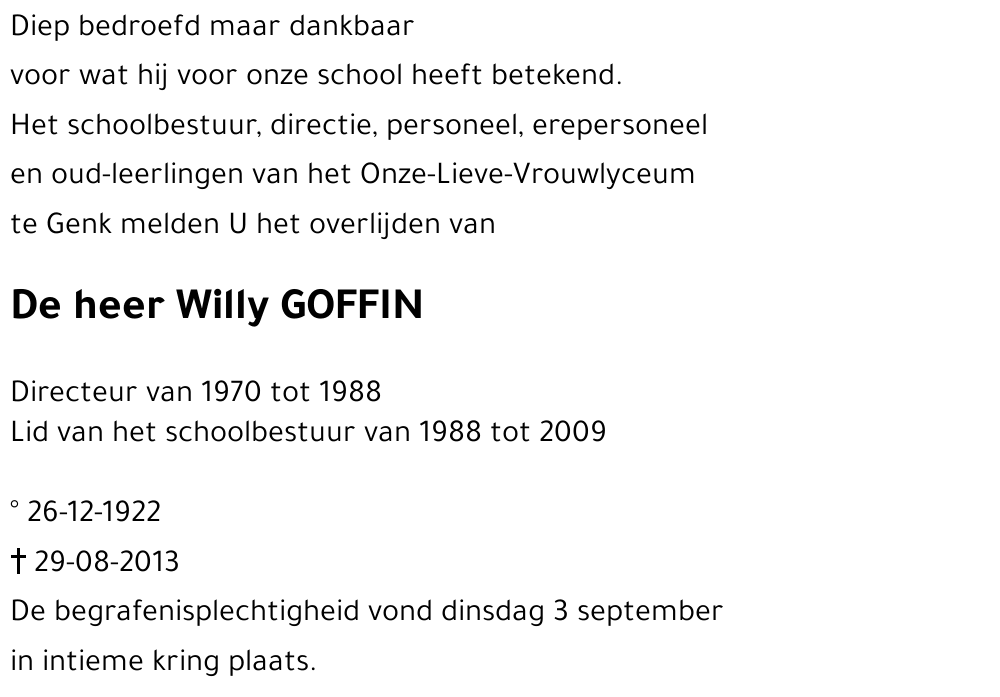 Willy GOFFIN