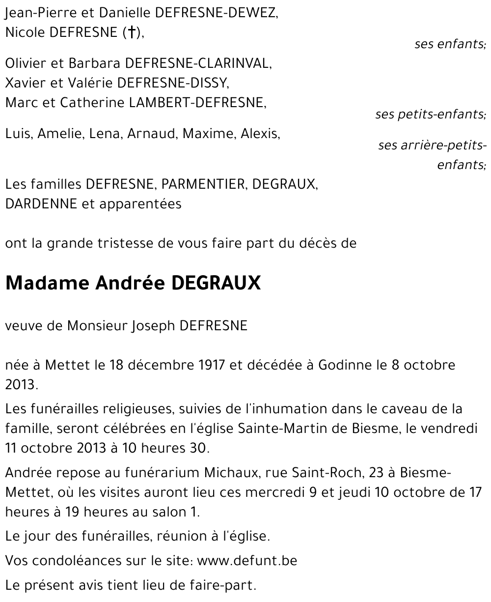 Andrée DEGRAUX