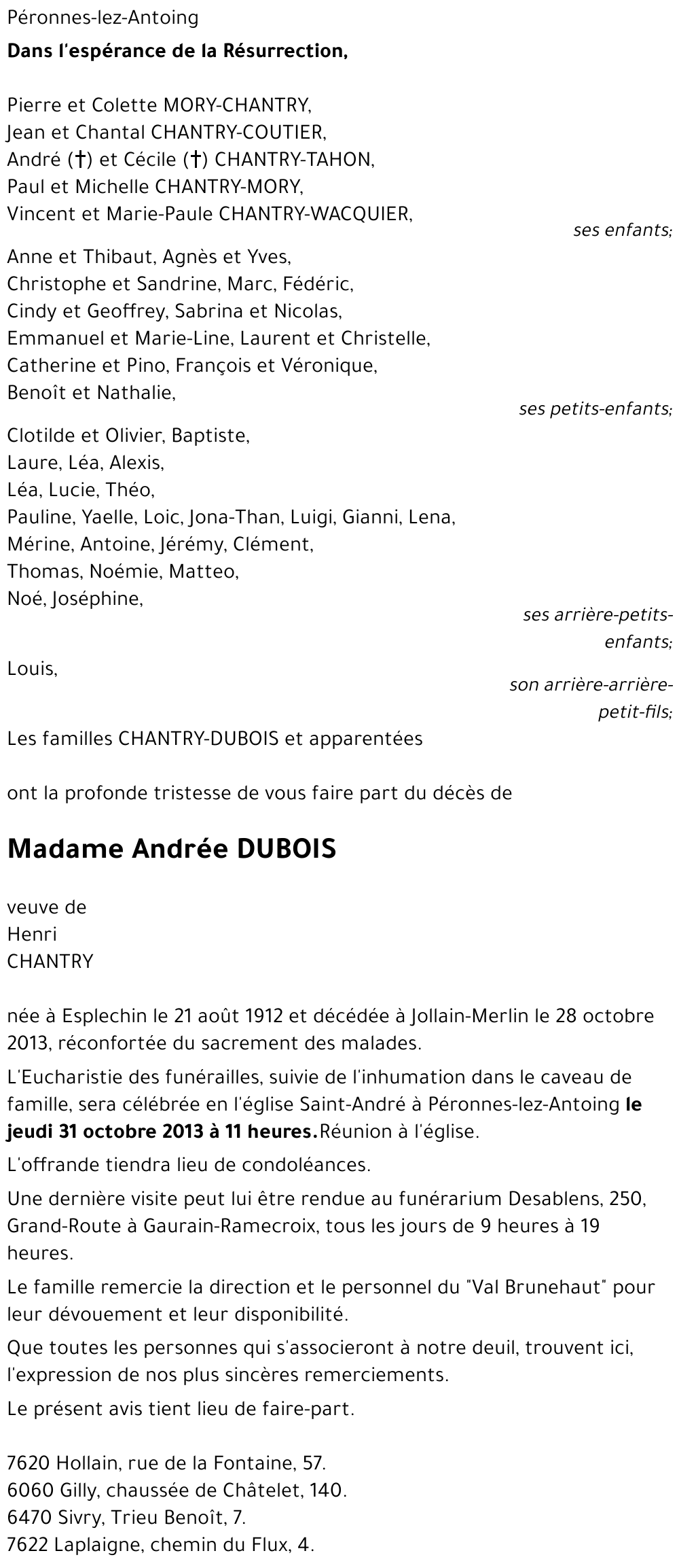 Andrée DUBOIS