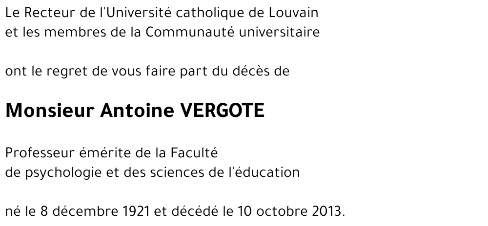 Antoine VERGOTE