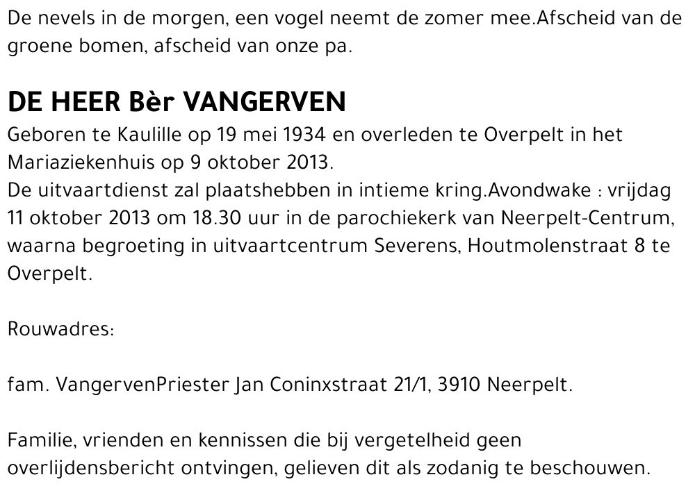 Bèr Vangerven