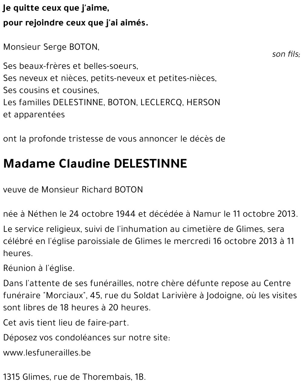 Claudine DELESTINNE