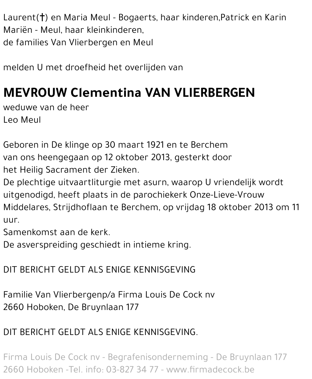 Clementina Van Vlierbergen