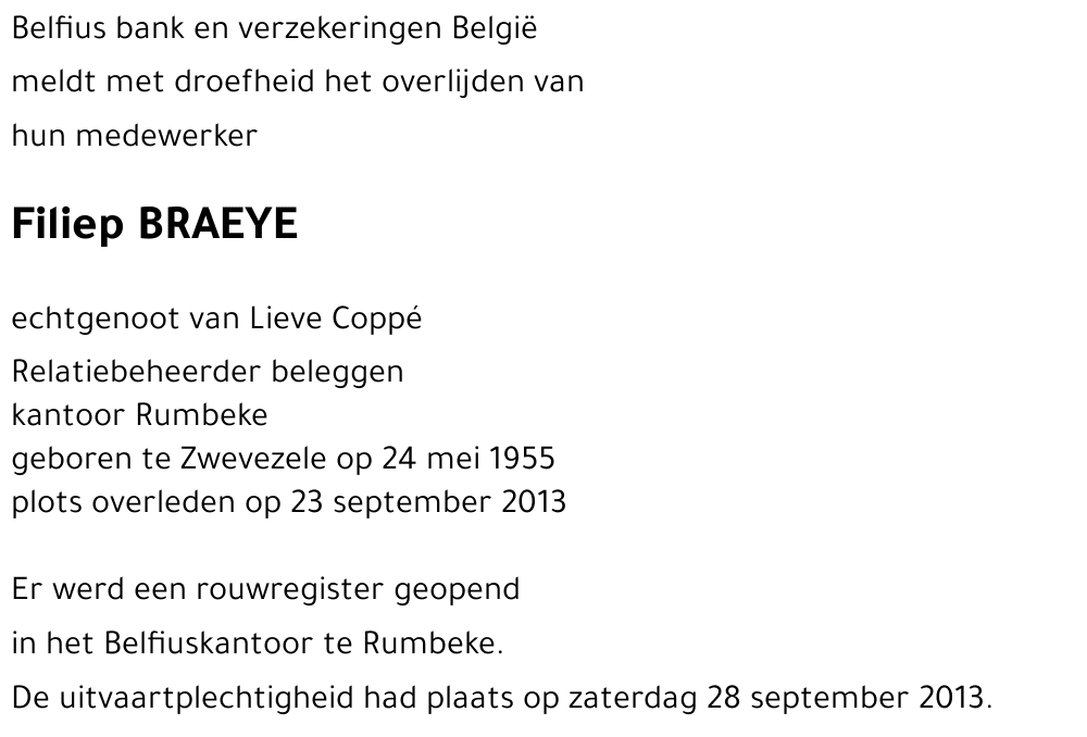 Filiep BRAEYE
