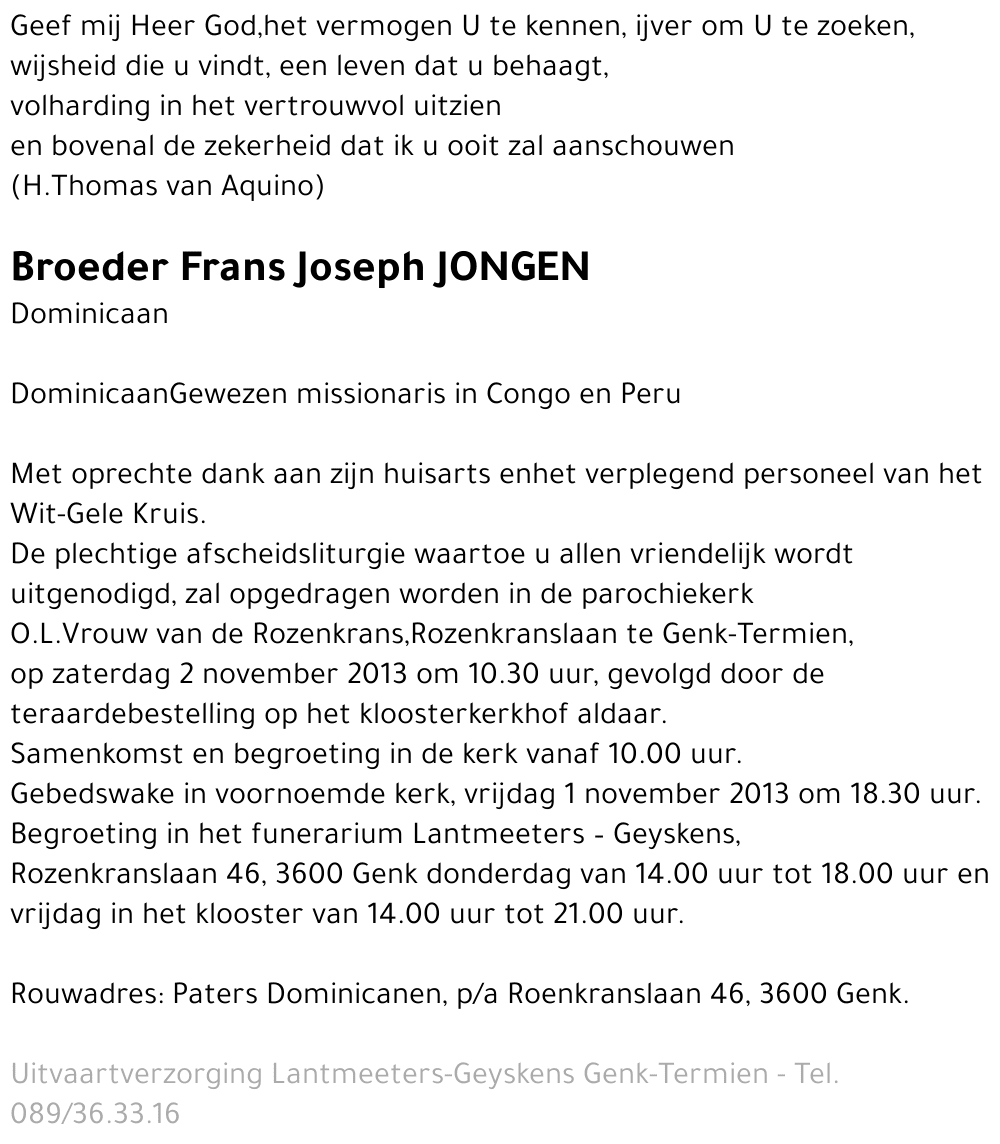 Frans Joseph JONGEN