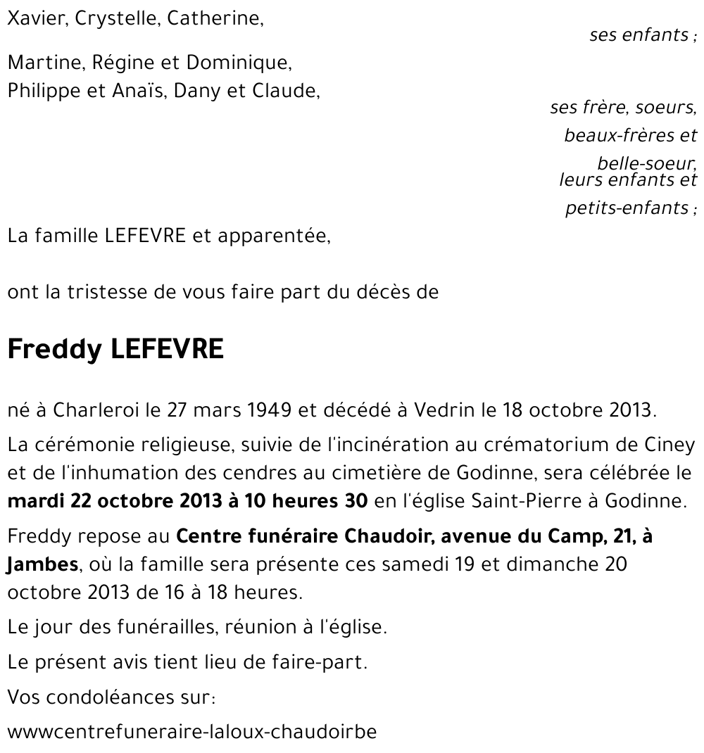 Freddy LEFEVRE
