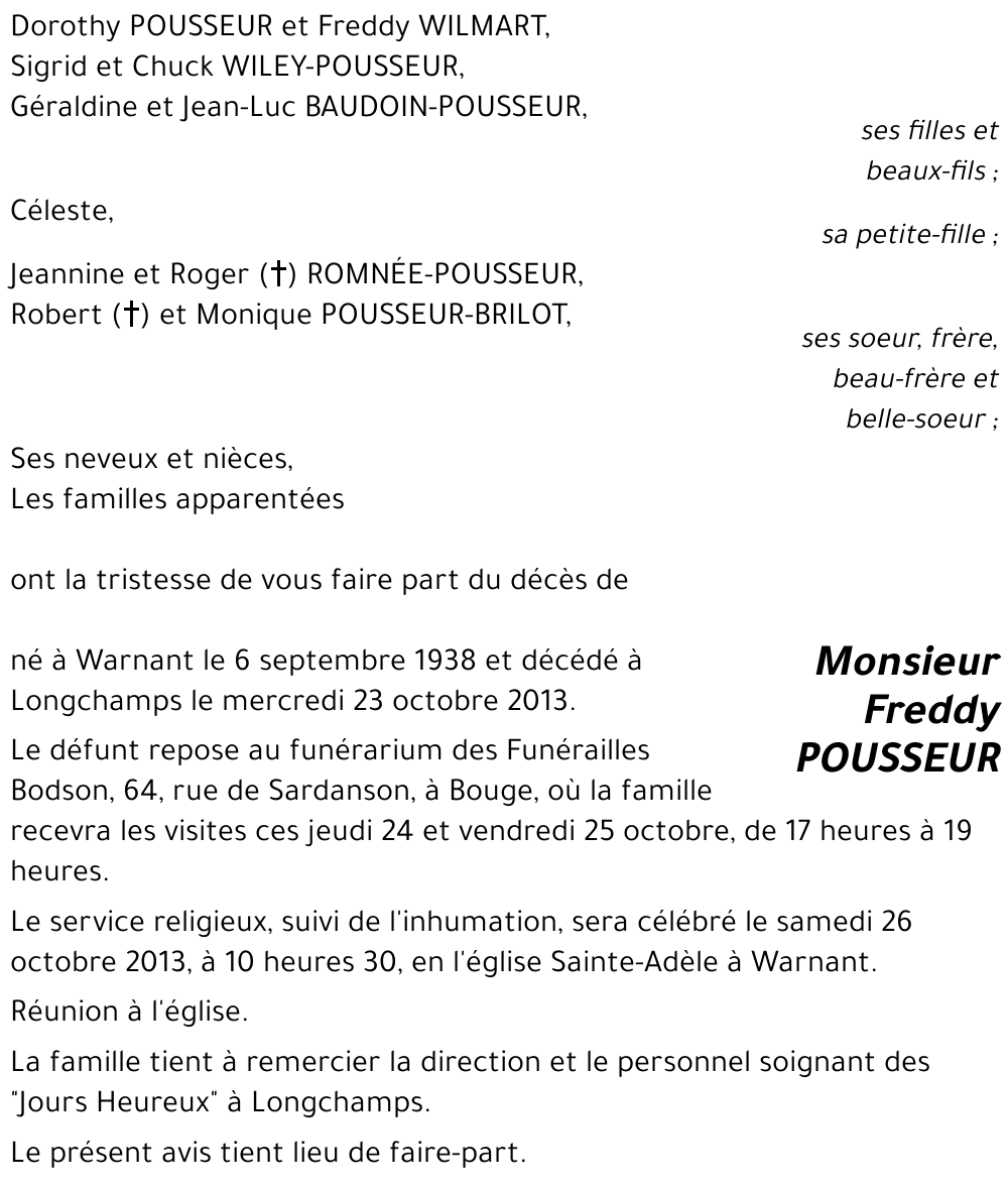 Freddy POUSSEUR