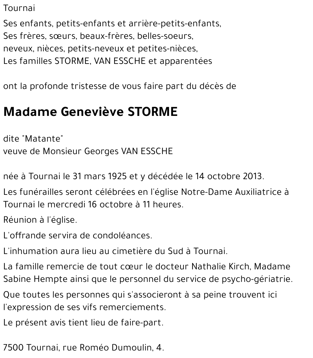 Geneviève STORME
