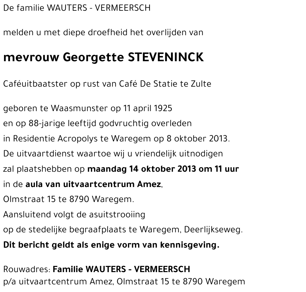 Georgette Steveninck