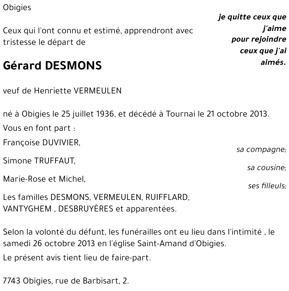 Gérard DESMONS
