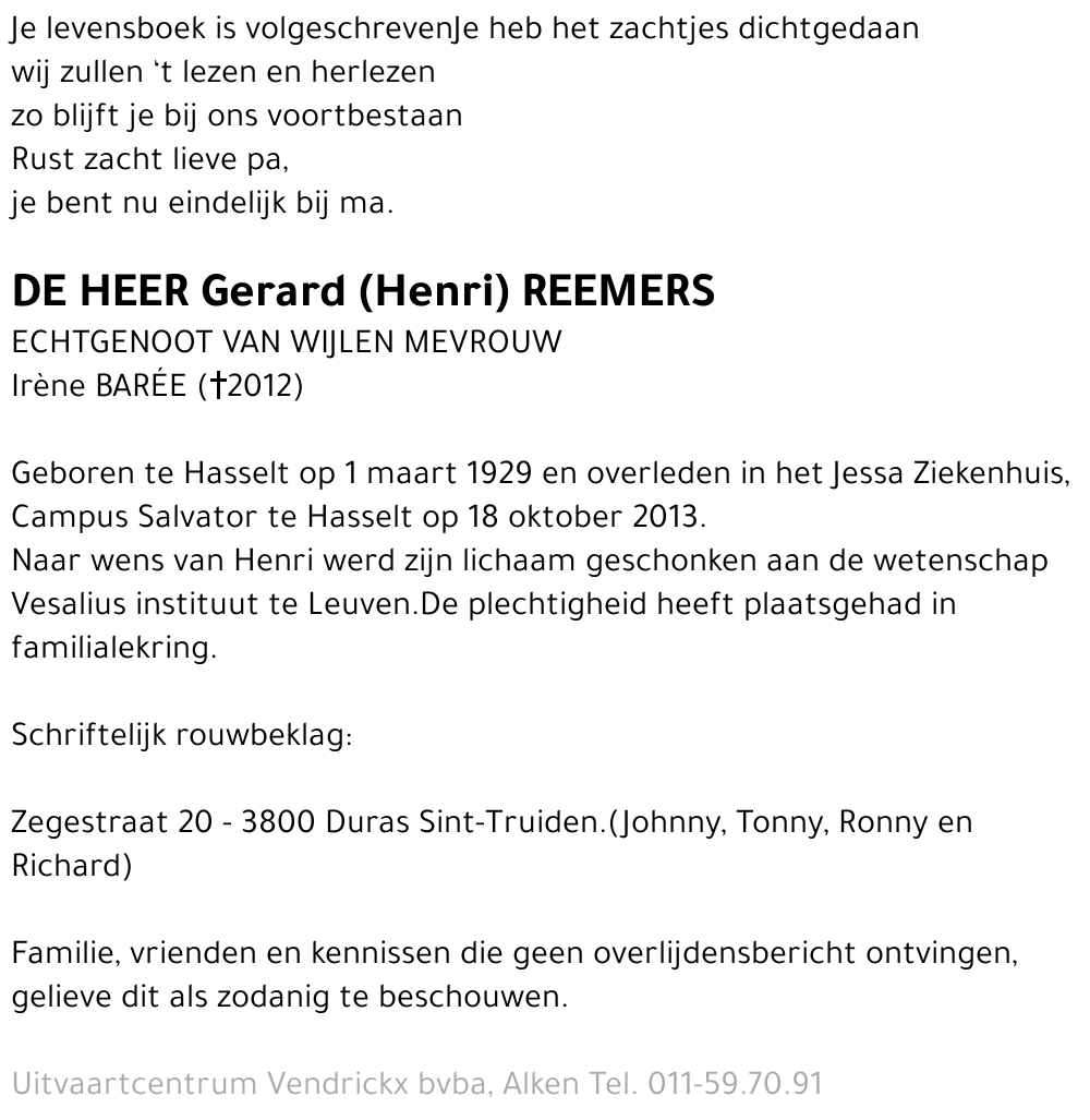 Gerard (Henri) Reemers
